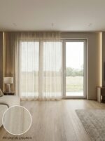Açık Bej Dekoratif Tül Leno Dokuma Hazır Tül Perde 300x255 cm - Görsel 2
