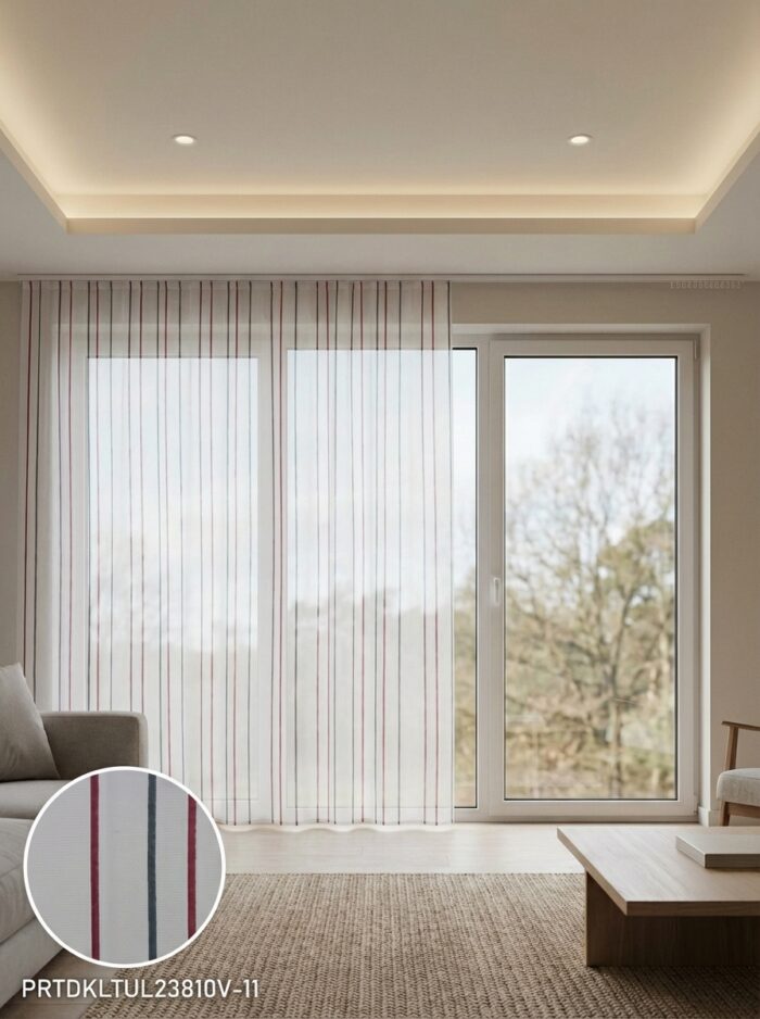 Dekoratif Tül Leno Dokuma Hazır Tül Perde 300x255 cm - Görsel 2