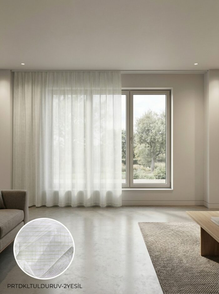 Dekoratif Tül Leno Dokuma Hazır Tül Perde 300x255 cm - Görsel 2