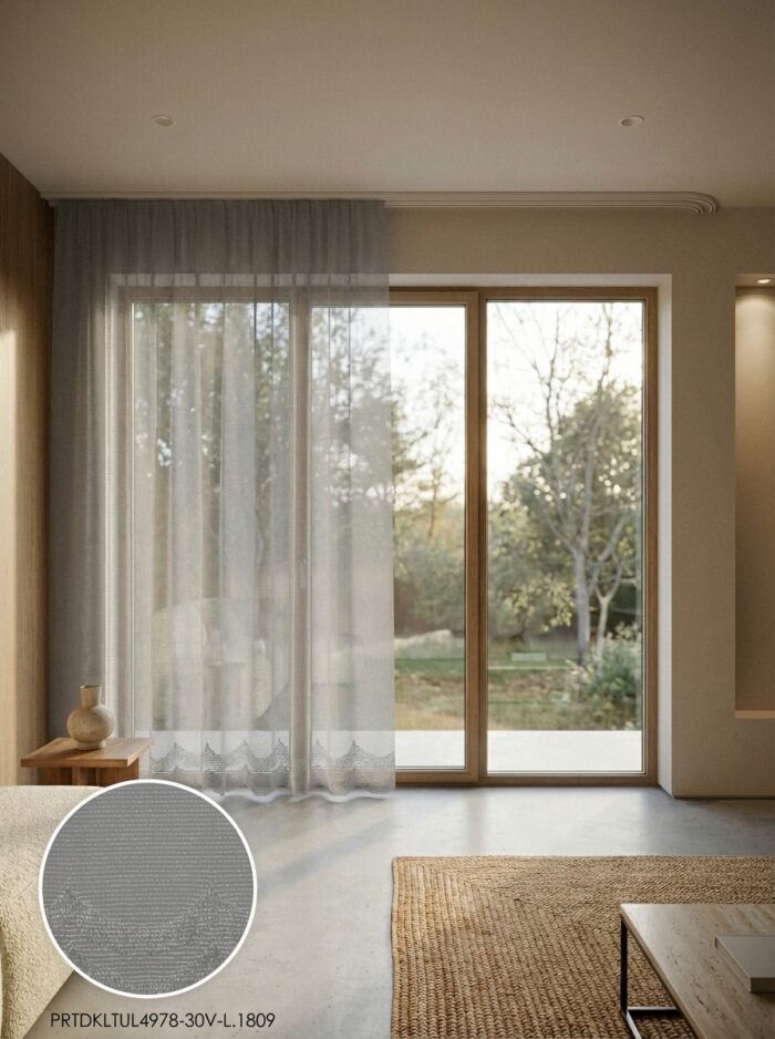Raşel Dokuma Jakar Desenli Hazır Tül Perde 300x255 cm - Görsel 2