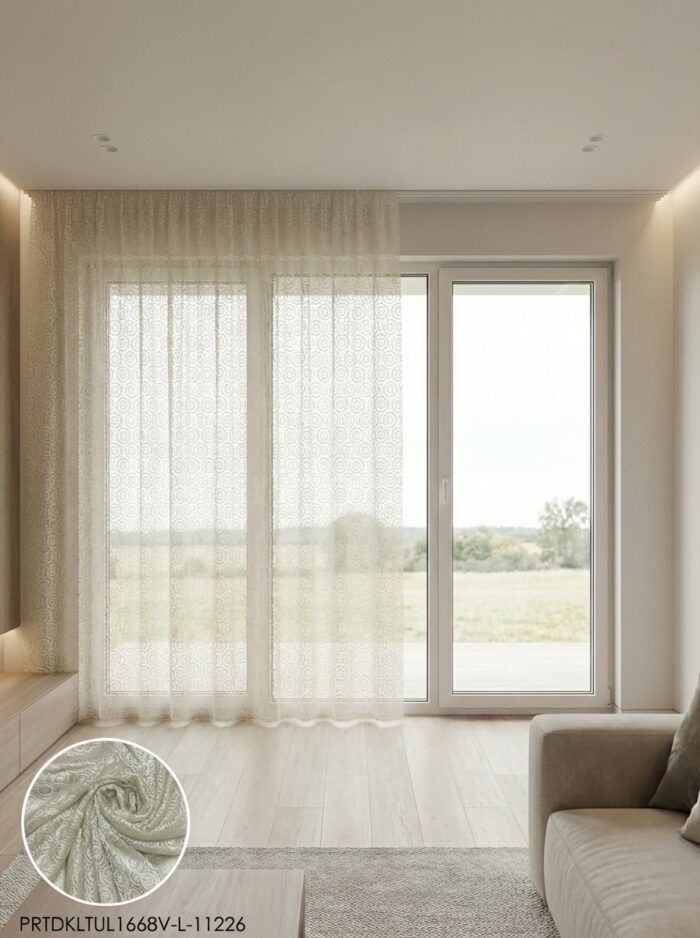 Raşel Dokuma Jakar Desenli Hazır Tül Perde 300x255 cm - Görsel 2